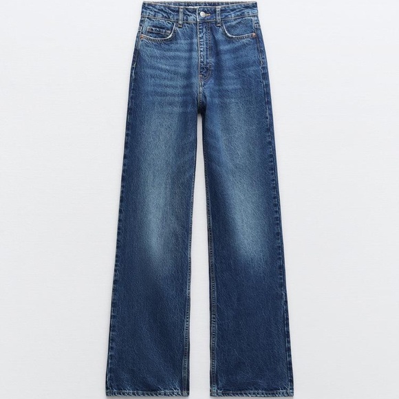Zara High-Waisted Full Length Straight Leg Jeans - Size 29 (CA 8) - Picture 1 of 10
